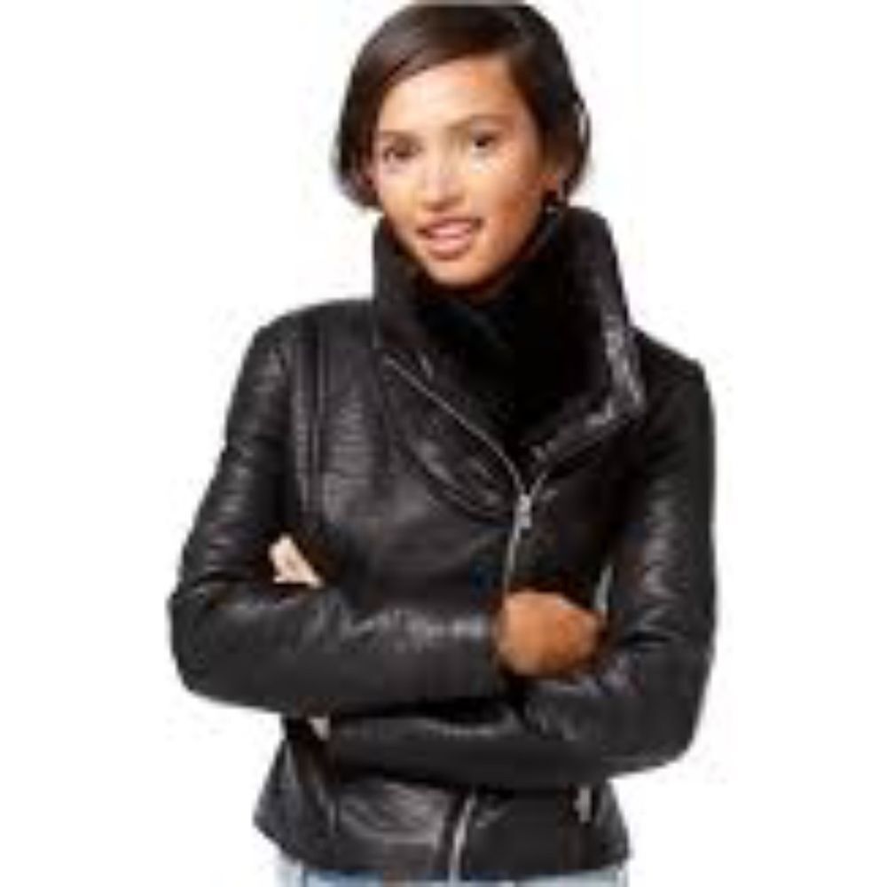 Wildflower Black‎ Faux Leather Moto Jacket …
